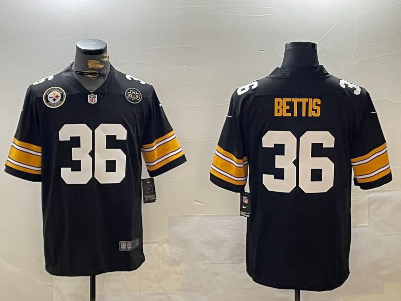 Men Pittsburgh Steelers 36 Bettis Black 2024 Nike Limited NFL Jersey style 12163